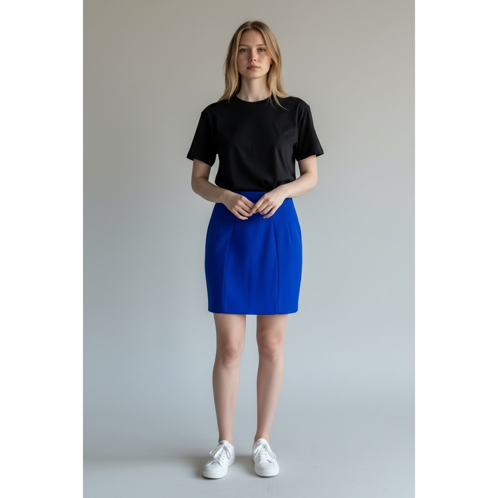 &‎ Other Stories Paris Atelier Tailored Mini Skirt Size 2 Royal Blue Minimalist